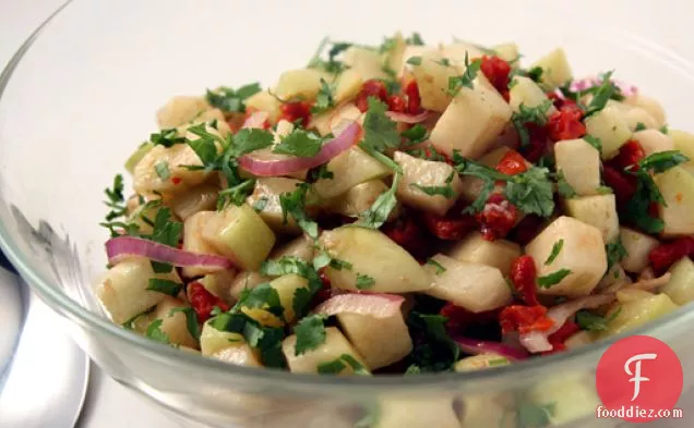 Chayote Salad With Roasted Garlic Dressing