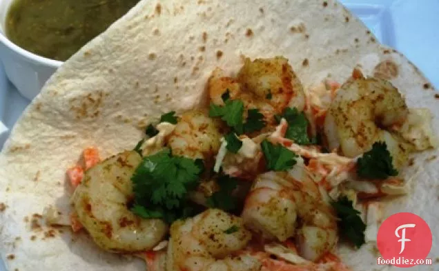 Shrimp Tacos with Chipotle Slaw