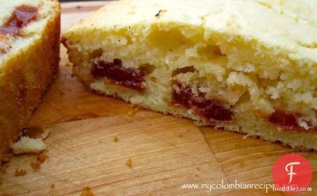 Torta de Quesito con Bocadillo (Colombian Fresh Cheese and Guava Paste Cake)