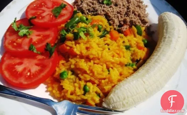 Soupy Rice with Powdered Beef (Arroz Asopado con Carne en Polvo)