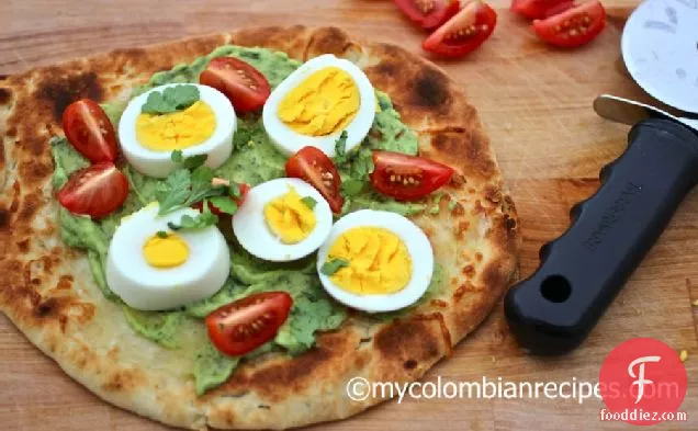 Avocado and Egg Flat Bread Pizza