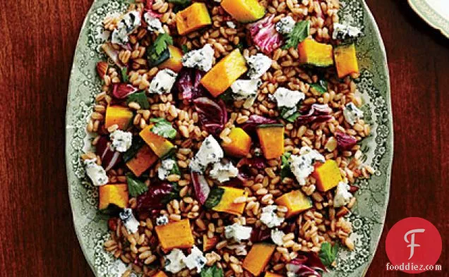 Roasted Squash with Farro and Almonds