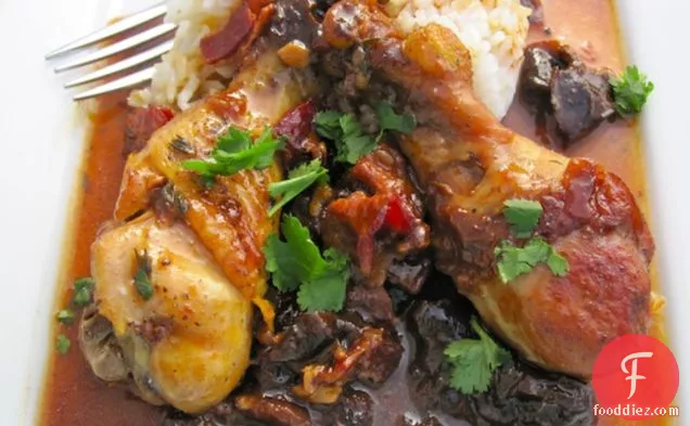 Chicken with Prunes and Bacon