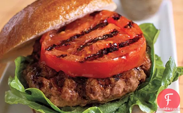 Garlic-Thyme Burgers with Grilled Tomato