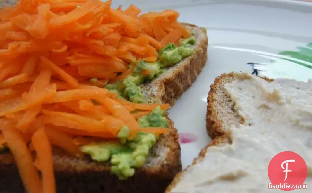 Carrot, Hummus & Avocado Sandwiches
