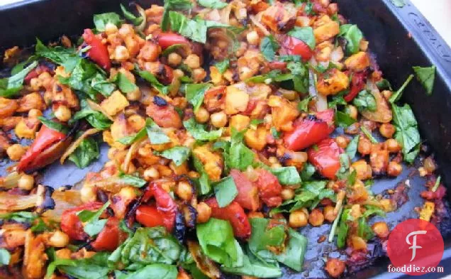 Sweet Potato, Spinach & Chickpea Bake