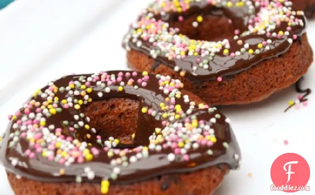 Triple Chocolate Donuts with Sprinkles