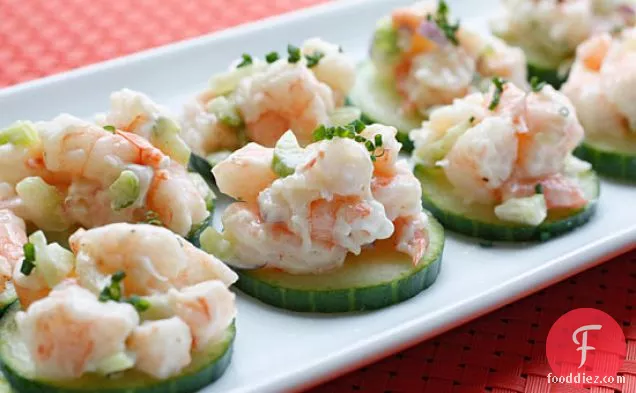 Shrimp Salad On Cucumber Slices