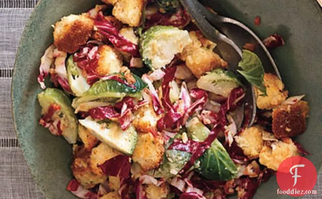 Panettone Panzanella with Pancetta and Brussels Sprouts