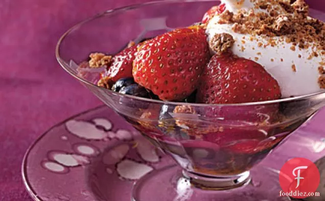 Champagne-Soaked Berries with Whipped Cream