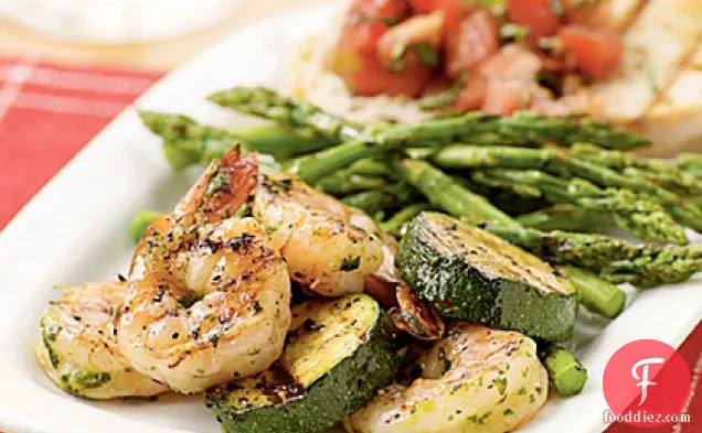 इतालवी जड़ी बूटी झींगा कबाब