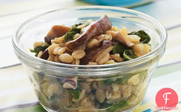 Barley with Shiitakes and Spinach