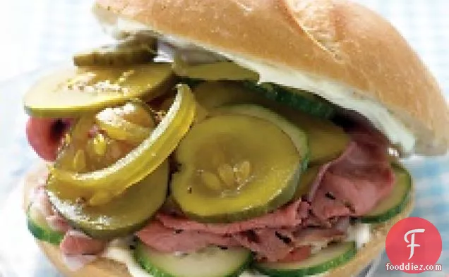 Roast Beef Sandwich With Cukes And Pickles