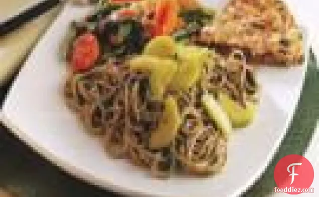 Curried Soba And Cucumber Relish