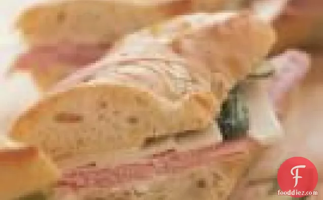 Baguette With French Ham, Gruyère And Cornichons