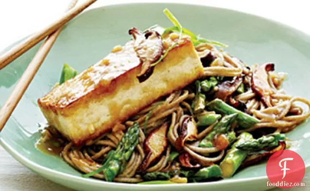 Soba Noodles with Miso-Glazed Tofu and Vegetables