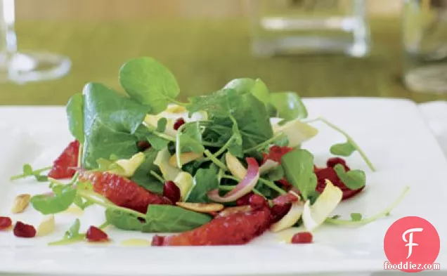 Watercress Endive Salad with Blood Oranges and Pomegranates