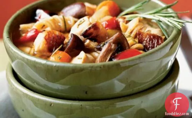Roasted Vegetable-Rosemary Chicken Soup