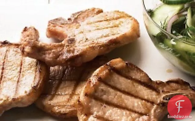 Grilled Pork Chops With Cucumber-dill Salad