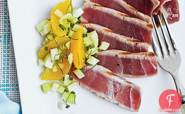 Grilled Tuna with Fennel-Orange Relish