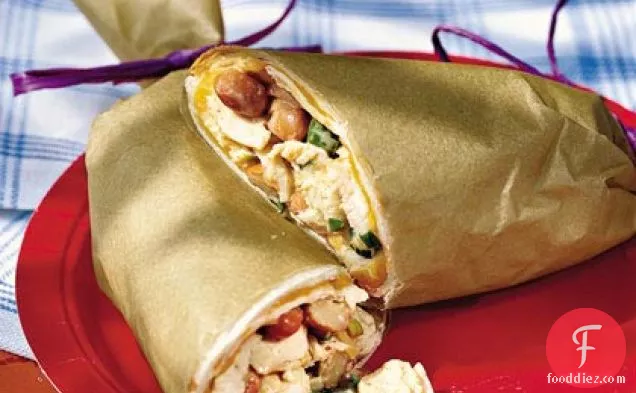 Chicken-and-Bean Slaw Wraps