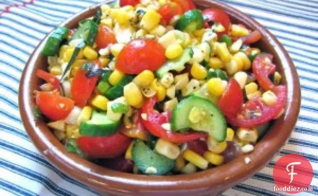 Skinny Corn, Cucumber And Tomato Salad
