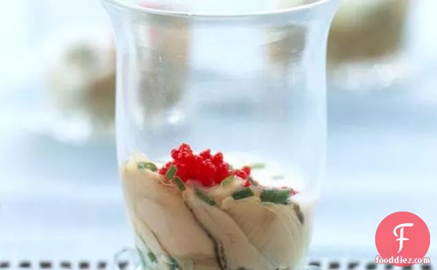 Oyster Shooter with Cucumber Sauce