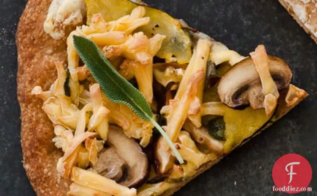 Mushroom, Squash, and Smoked Gouda Pizza (The Healthy Indulgence)
