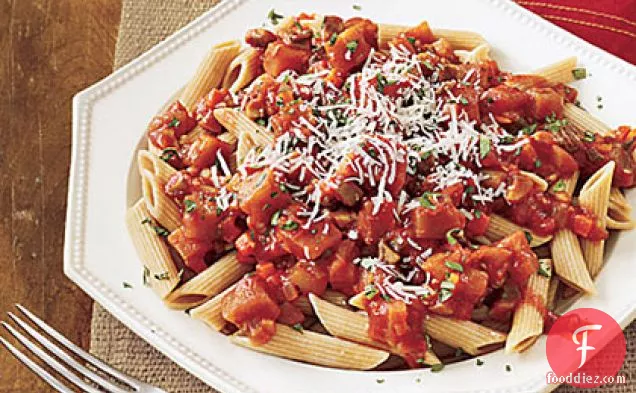 Whole-Wheat Penne with Eggplant-Tomato Sauce