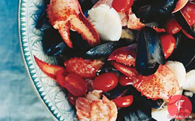 Lobster, Scallops, and Mussels with Tomato Garlic Vinaigrette