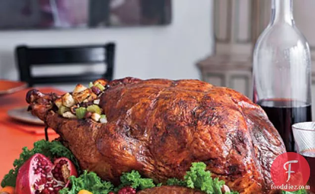 Roasted Turkey Stuffed with Hazelnut Dressing