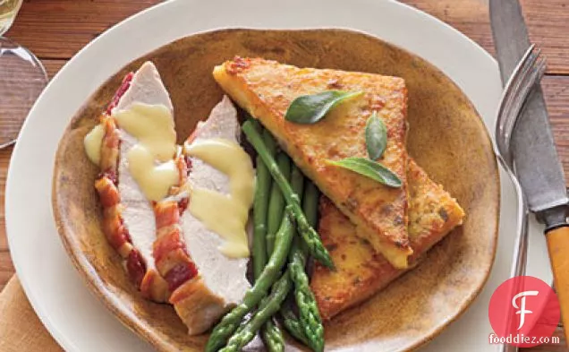 Roasted Turkey Breast with Pan-fried Polenta and Hollandaise Sauce