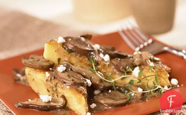 Polenta Triangles with Goat Cheese and Wild Mushrooms