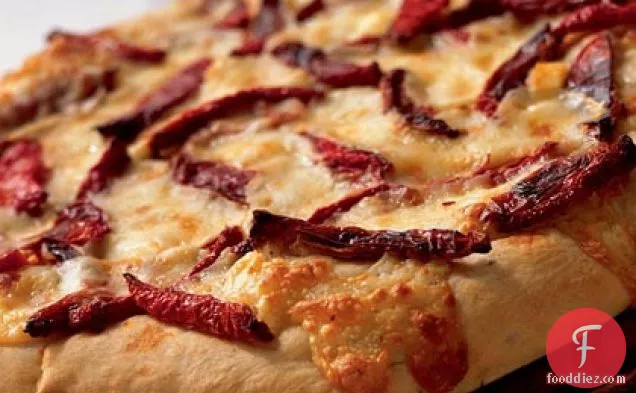 Flatbread with Oven-Dried Tomatoes, Rosemary, and Fontina