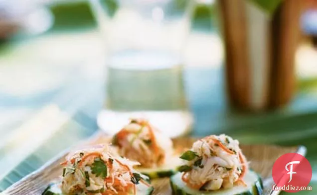 Crab Salad on Cucumber Rounds