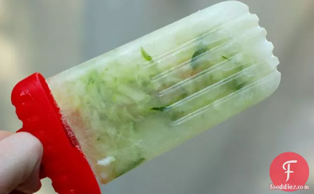 Cucumber-basil Limeade Popsicles