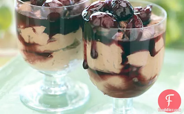 Quick Chocolate-Cinnamon Mousse with Cherries