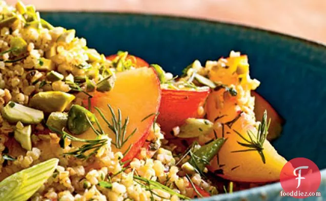 Cracked Wheat Salad with Nectarines, Parsley, and Pistachios