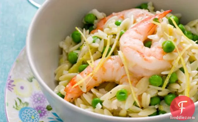 Orzo with Shrimp and Tiny Peas