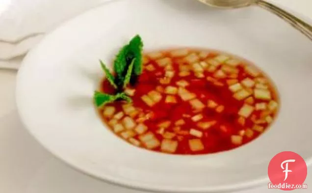Watermelon Gazpacho With Cucumber And Chili Oil