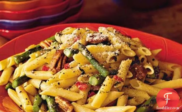 Asparagus Pasta With Toasted Pecans