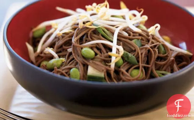 Spicy Cucumber Noodle Salad with Edamame