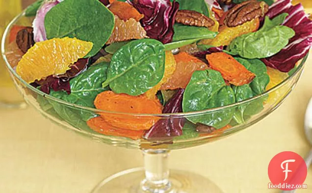 Spinach, Roasted Carrot and Radicchio Salad