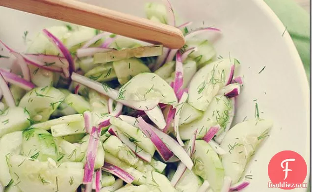 Sweet Cucumber, Red Onion & Dill Salad
