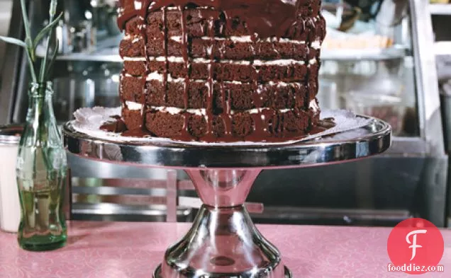 Mile-High Chocolate Cake with Vanilla Buttercream
