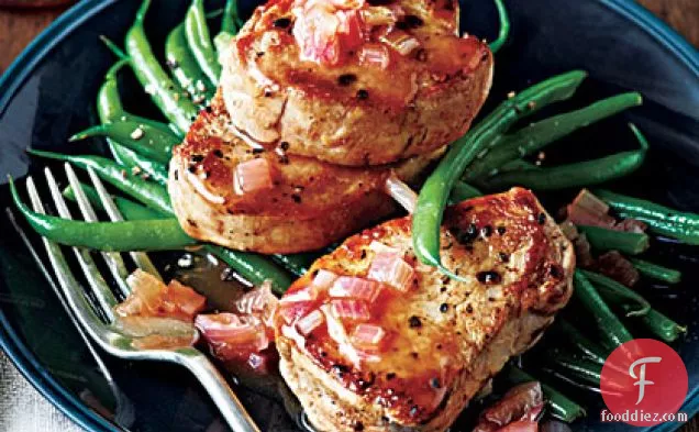 Pork Medallions with Whisky-Cumberland Sauce and Haricots Verts