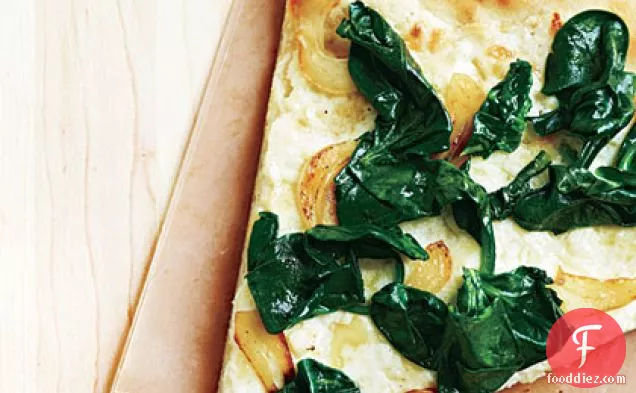 Three-Cheese White Pizza with Spinach