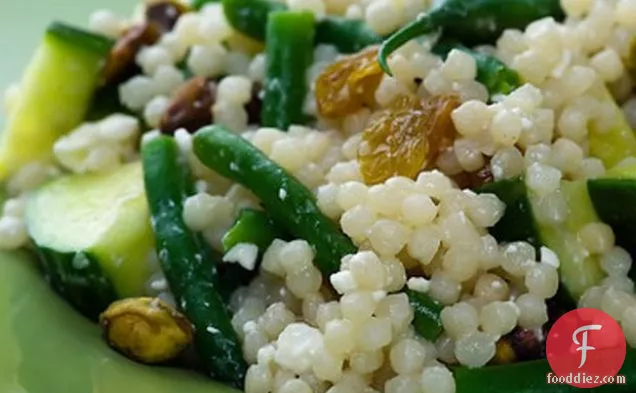 Israeli Couscous With Green Beans, Feta And Pistachios