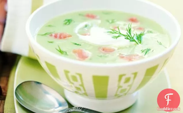 Chilled Cucumber Soup With Smoked Salmon And Dill