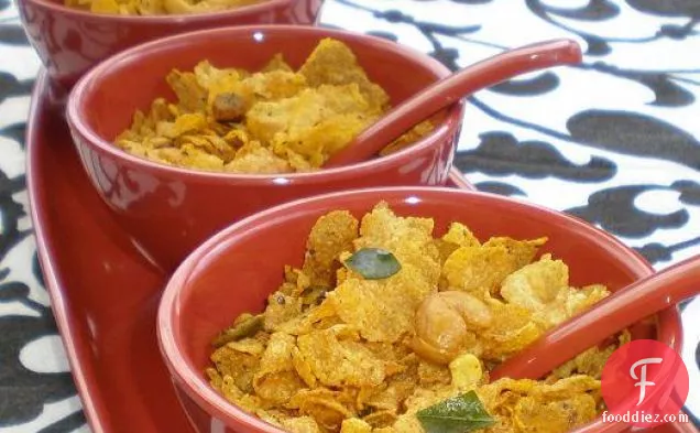 Corn Flakes Chivda (Spicy Indian Snack Mix)
